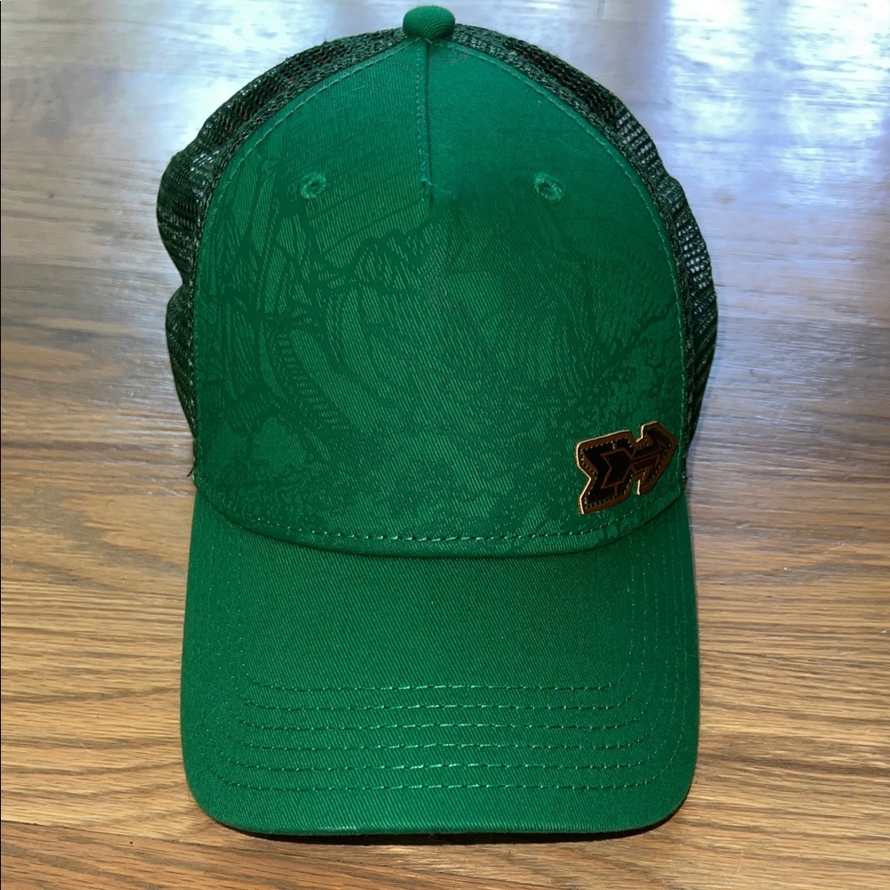 Green Meridian Line Mesh Trucker Hat